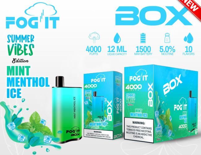 <strong>Mint Menthol Ice – Fog It Summer Vibes Edition 12ml 4000 Puffs</strong>